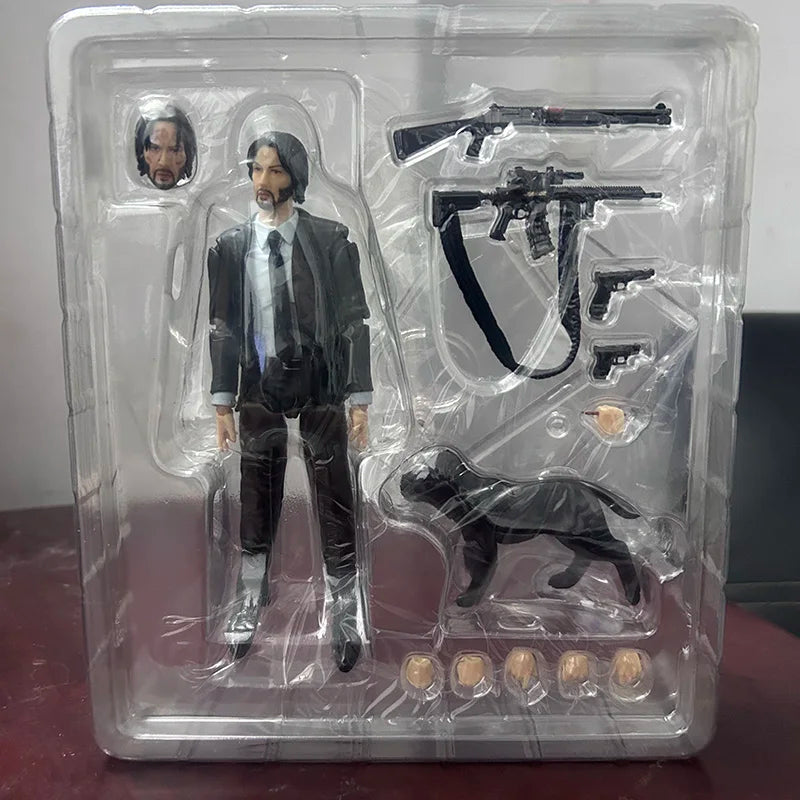 John Wick Figure Mafex 085 Collection Action Figure Model Toys Joint Movable Doll Bookshelf Ornament Christmas Present