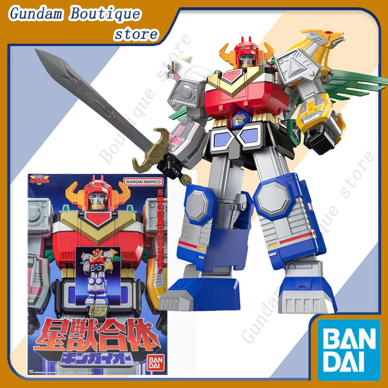 Bandai Genuine SMP Star Animals Rangers-Galaxyman Silver Armored King Anime Action Figure Robot Assembly Model Toy Gift Children