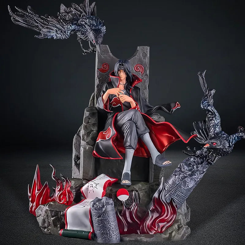 Naruto Uchiha Itachi GK Super Large Throne Anime Figure Action Comic PVC Model 22cm Desktop Ornament Sasuke Christmas Gift Toys