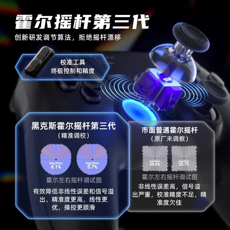 HEXGMING PHANTOM wireless controller Bluetooth Hall joystick game controller compatible with PS5 Elite   PC computer Steam