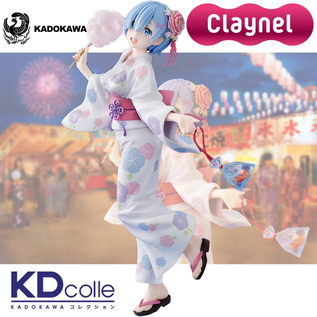 In Stock Original Claynel Kadokawa Prepainted KDcolle Re:Zero Kara Hajimeru Isekai Seikatsu Rem Yukata Ver. Anime Figure Model