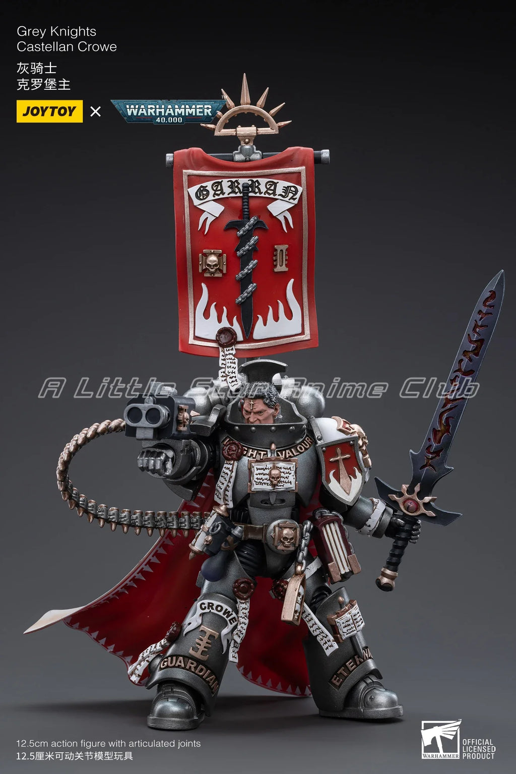 In Stock Original JOYTOY 1/18 Action Figure WARHAMMER 40000 Grey Knights Castellan Crowe Animation Figure Model Collection