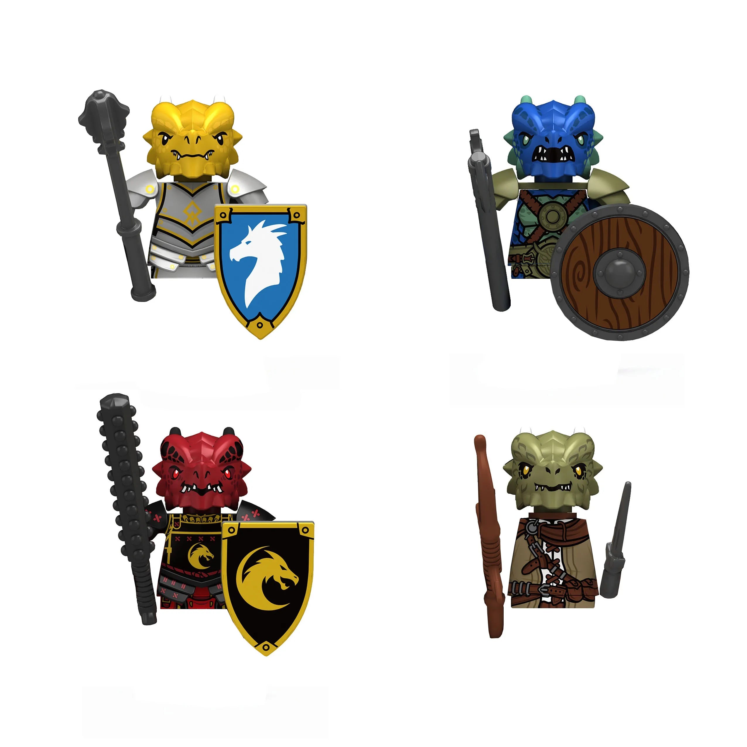 11pcs Medieval Dragon Knights Heavy armor Bricks Assemble Action Figures accessories Model