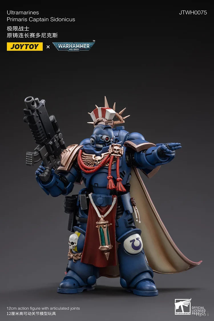 【SF】JOYTOY Warhammer 40K 1/18 Action Figure Ultramarines Primaris Captain Sidonicus Model Toys Gifts Collection
