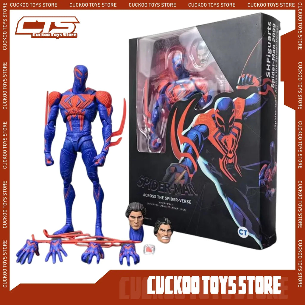Spiderman 2099 Anime Figure Spiderman Across The Spider-Verse Part One Shf Action Figurine Model Statue Toy Desk Decora Kid Gift