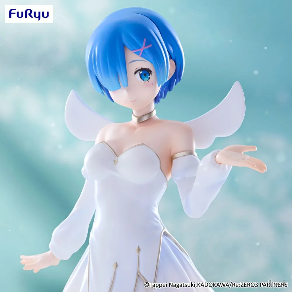 In Stock FuRyu Original Genuine Re: Life A Different World From Zero Rem Little Wings Ver 25cm Model BiCute Pure Figure Toy Gift