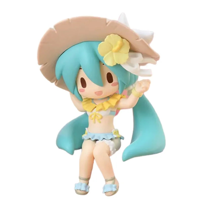 Original Sega Hatsune Miku Action Figure Decoration Collection Kawaii Q Version Trendy Fashion Creative Desktop Xmas Gift Toys