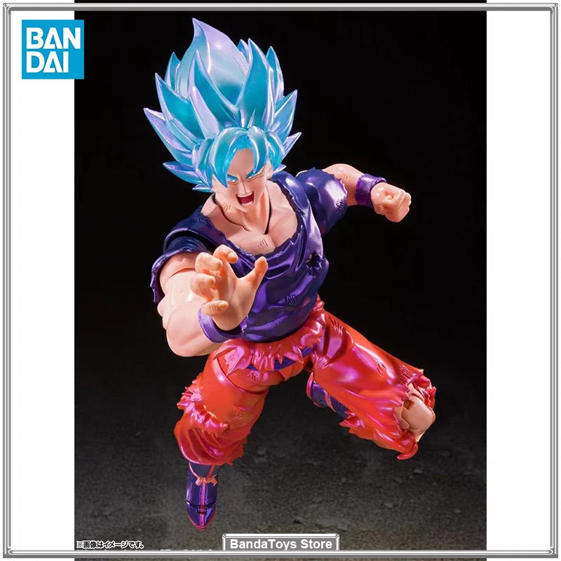 In Stock Original Bandai S.H.Figuarts Dragon Ball Z SHF Super Saiyan God Son Goku SSGSS Kaio-ken JUMP V30TH Anime Model Toys