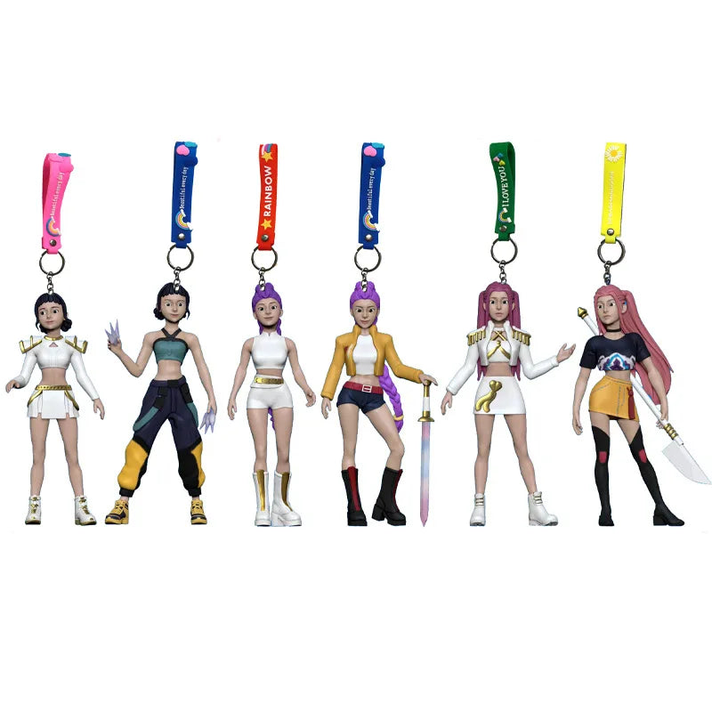 6PCS Anime Kpop Demon Hunters Figure Model Toy Cartoon Gaming Peripherals Desk Decoration Collection Kid Gift