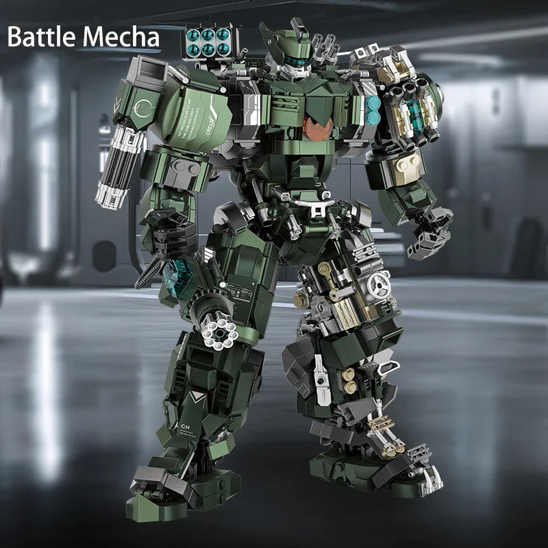 1403 Teile Großes Mecha-Krieger Bausteine Set Kampfroboter Actionfigur Modellbausätze Erwachsene Teenager Montierte Spielzeuge Geschenke Für Jungen