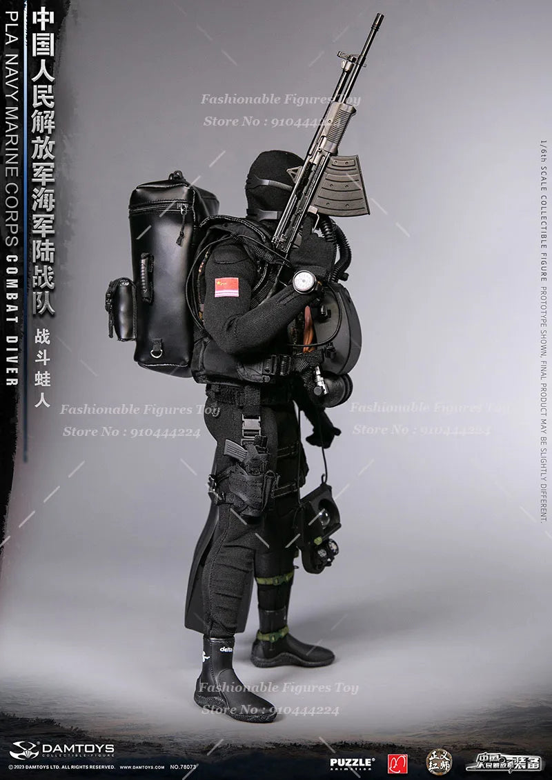 DAMTOYS 78073 1/6 Men Soldier PLA Marine Corps Battle Combat Diver Full Set 12" Action Figure Model Toys Collection Gift
