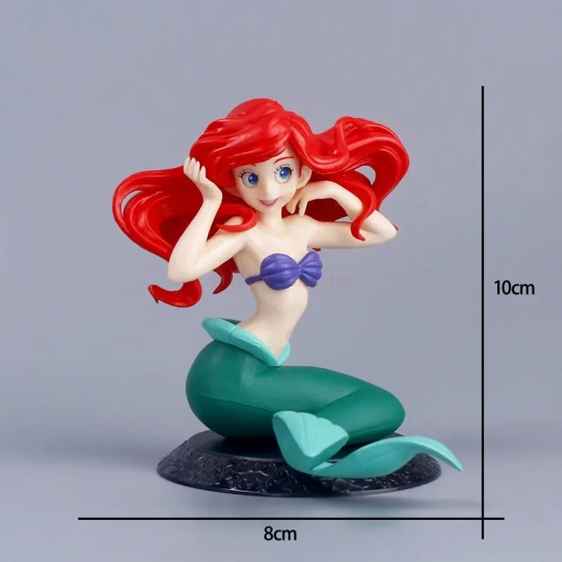 Disney Anime 19cm Little Mermaid Ariel Action Figure Toys Ariel The Princess Collection Room Car Cake Decoration Gift for Kids