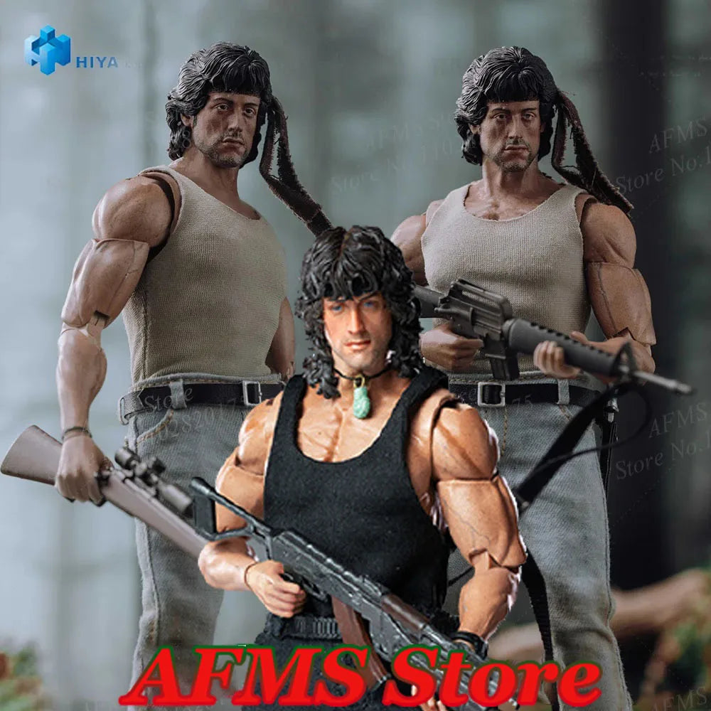 HIYA 1/12 Scale Collectible Figure John J. Rambo First Blood Michael Sylvester Gardenzio Stallone 6" Men Soldier Action Figure