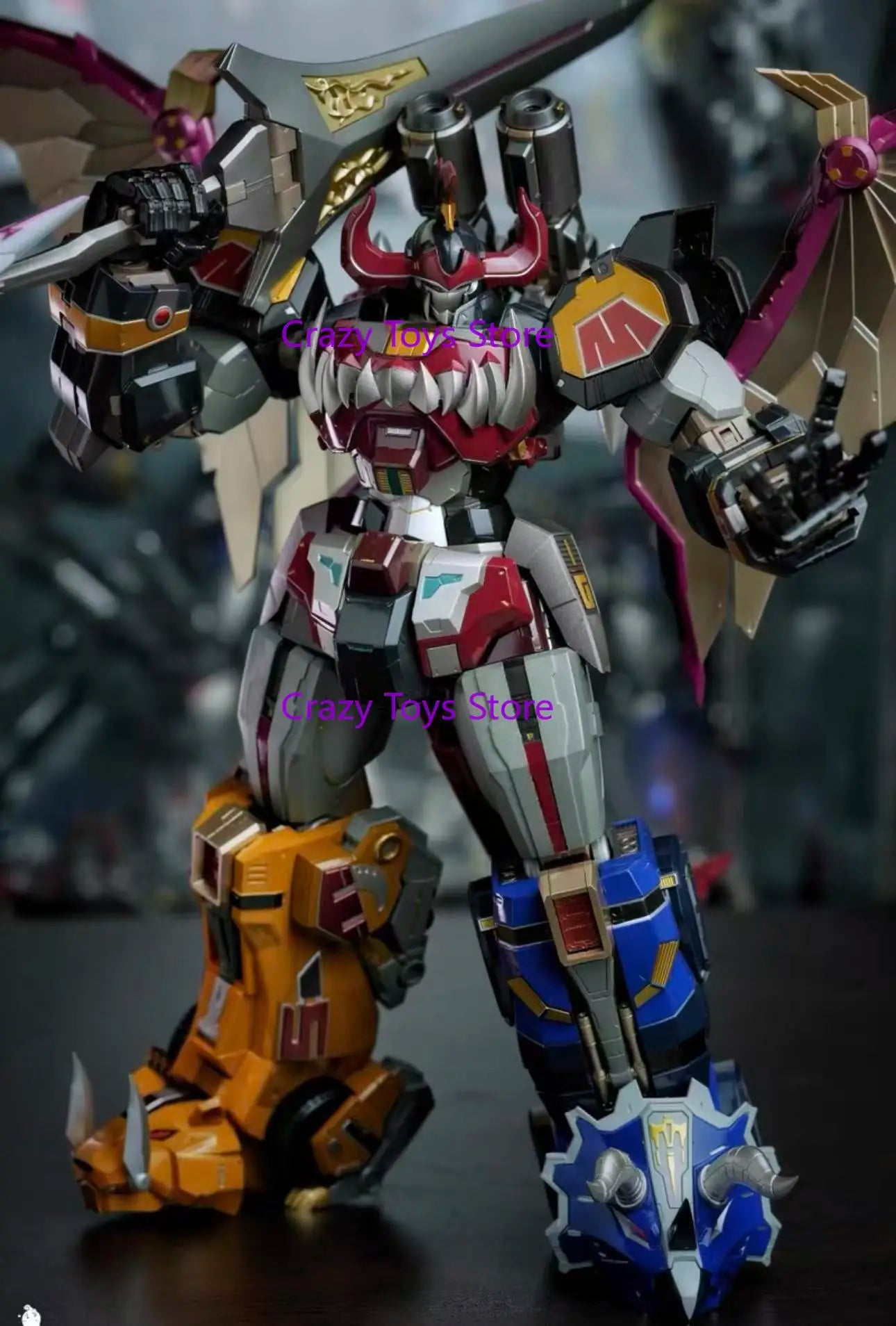 In Stock New Burst Model ZL-01 KO FLAMETOYS BEAST Dragon King Caesar Megazord Alloy Finished Model Movable Figure.