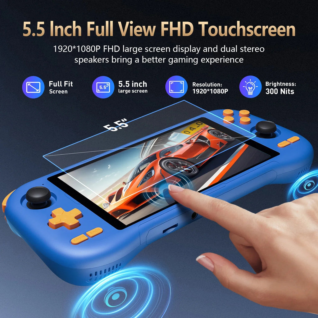K56 Portable gaming console 5.5'' touch screen with 50 + emulators up to 27000 + retro games for DC/MAME/SS/Arcade/3DS