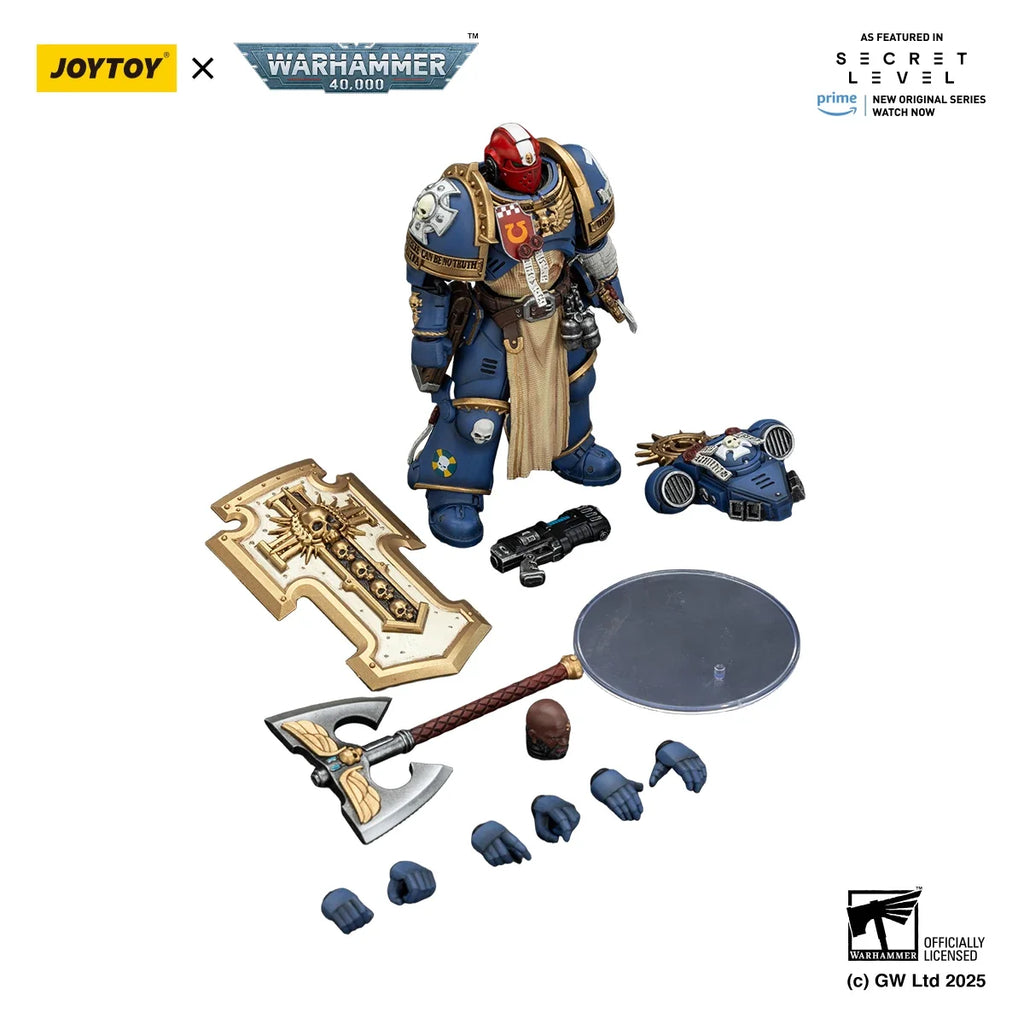 JOYTOY Warhammer 40k 1/18 Action Figures Ultramarines Metaurus with Power Axe, Stormshield and Plasma Pistol