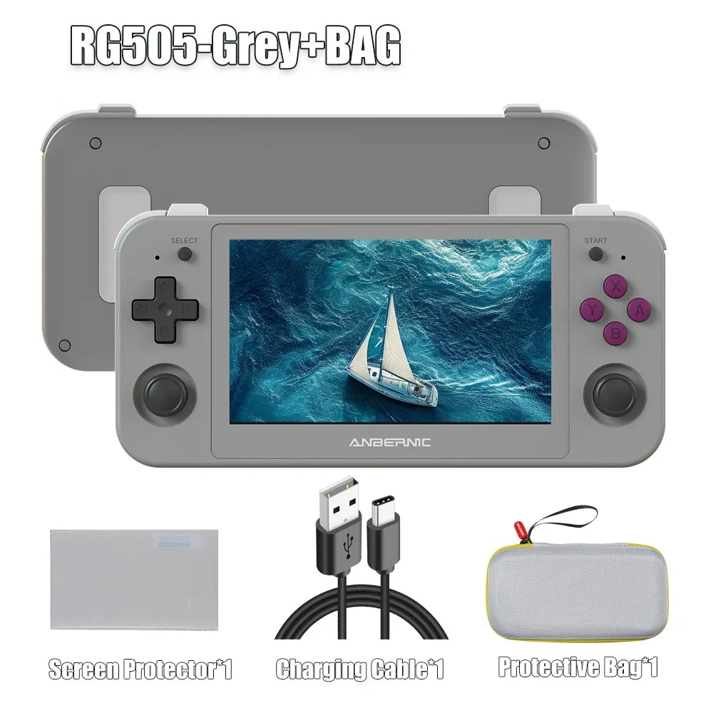 ANBERNIC RG505 New Handheld Game Console Android 12 System Unisoc Tiger T618 4.95-INCH OLED With Hall Joyctick OTA Update