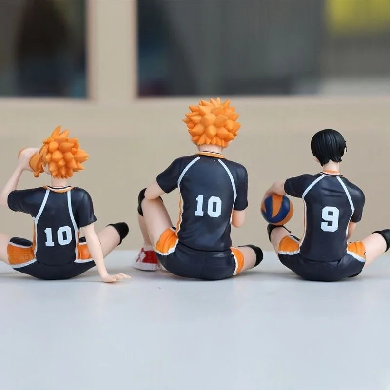 Anime Haikyuu Hinata Shoyo Kageyama Tobio Action Figures Sitting Pose PVC Model Volleyball Desktop Ornaments Collection Gift