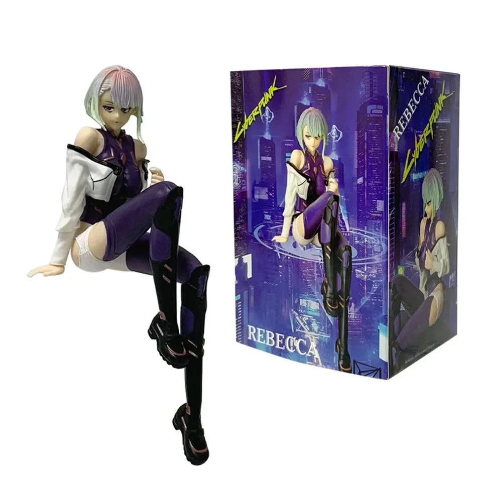 Edgerunners Anime Figurines -Cyberpunk Style  Lucy  Sitting Poses | Street Samurai Desktop Model Toys, Fan Collection