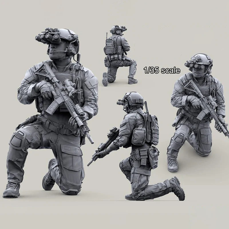 1/35 Resin Figure Unpainted Model Kit, military theme, (6 people) Unassembled and unpainted GK,