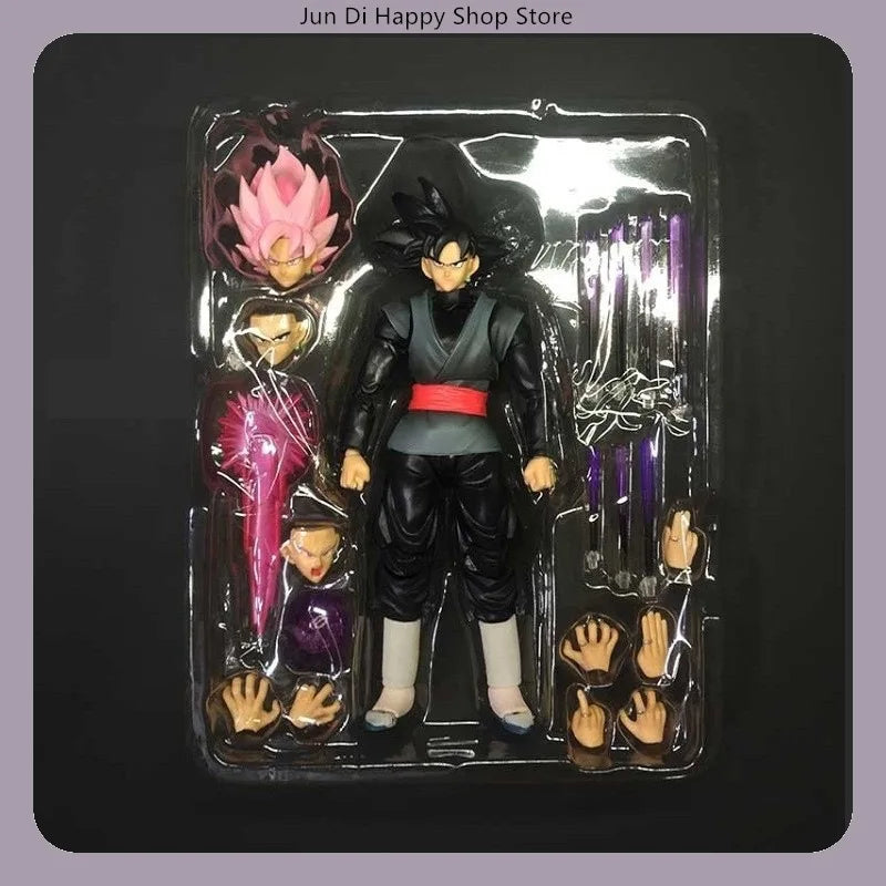 14cm Dragon Ball Goku Black Saiyan Zamasu Rose Articulated Action Figure Anime Model Statue Desktop Decoration Gift