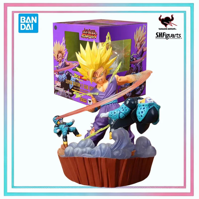 BANDAI Original SHF Dragon Ball ZERO Z Super Saiyan 2 Son Gohan Action Anime Figures Model Toy Gift for Kids Desk Decoration