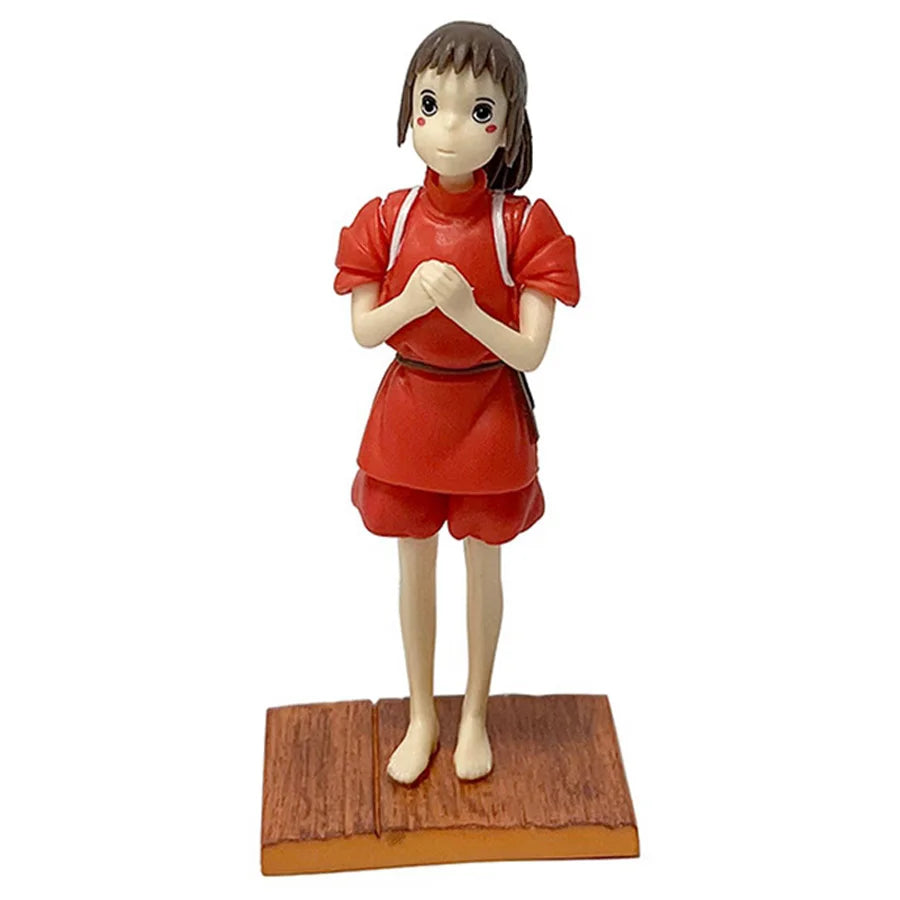 6PCS Spirited Away Anime Figure Q Version Kawaii No Face Man Action Figure Room Decorations PVC Adult Collection Model Doll Toys