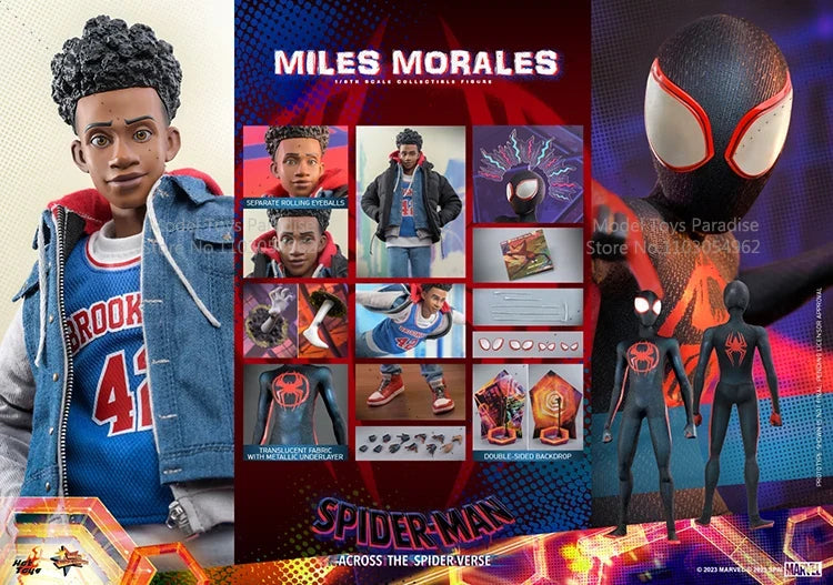 HotToys MMS710 1/6 Collectible Toys Ultimate Spider-Man Across the Spider-Verse Super Hero Soldier 12'' Action Figure Model Gift