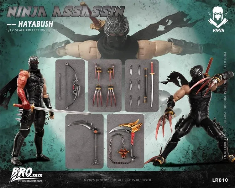 In Stock BROTOYS 1/12 Scale LR010 Ninja Assassin Hayabusa Ninja Gaiden 6-inch Action Figure toys gift
