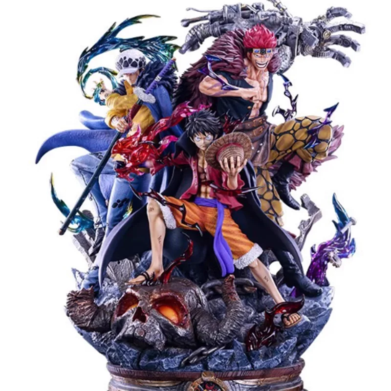 Genuine Three Captain Anime Figure Kid Law Luffy Action 20cm Pvc Statue Desktop Decoration Collection Model In Stock