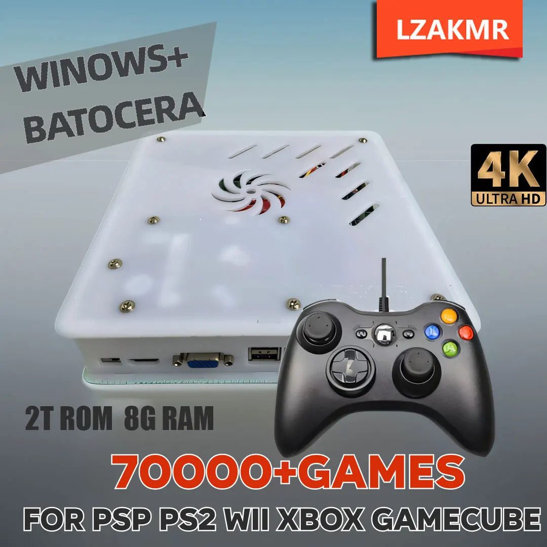 X8 Retro Game Console Upgrade Gaming Experience 8G RAM 2TB Storage 70000+ Classic Games Compatible with Wii PS2 XBOX PSP NGC