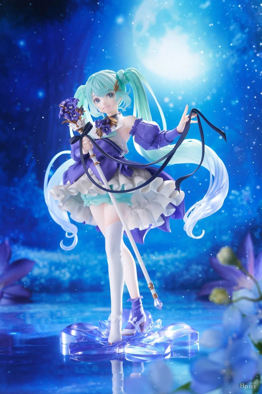 22cm/8.66in Hatsune Miku Anime Figure Purple Skirt Miku Action Figure Fashion Lolita Miku Figurine PVC Collection Model Doll Toy