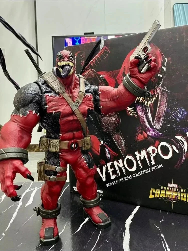 Original Marvel Venom Pool Action Figure Toy Movie Character Portrait Model 1:6 36.5cm Collectible Gift in Stock
