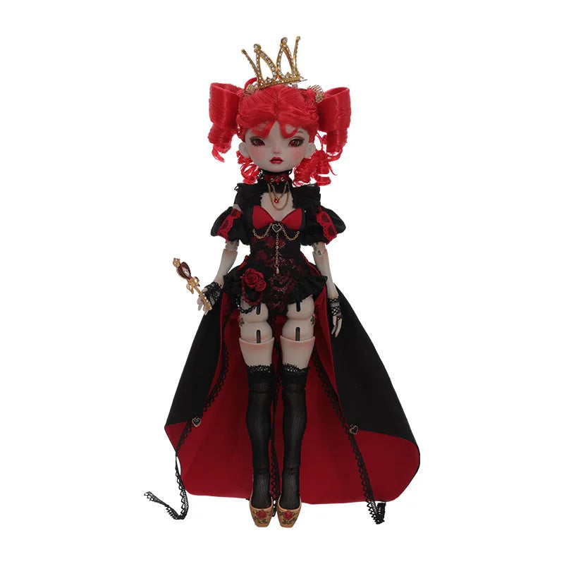 Heart BJD Doll 1/6 Red Queen Movable Joint Fullset Fashion Toys Heart-shaped Cane for Girls Gifts YOSD Doll