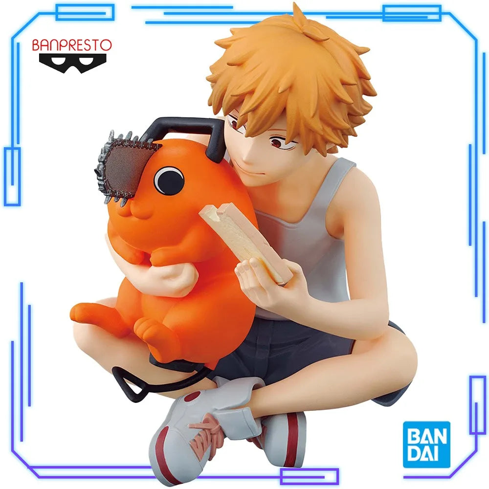 Auf Lager Bandai Original Echtes Banpresto Anime Chainsaw Man Denji Pochita Break Time Collection Vol.3 Modell Spielzeug 7cm Figur