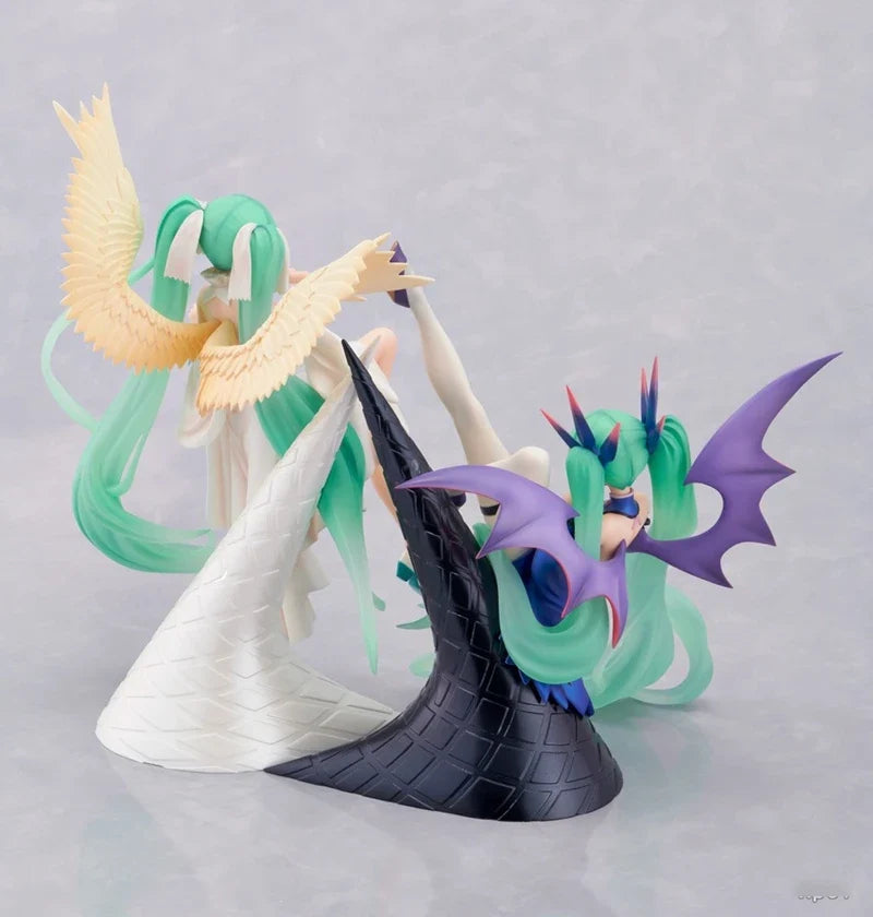 17cm Hatsune Miku Anime Figure Light And Dark Beautiful Angel Girl Action Figure PVC Collectible Model Doll Ornaments Toys Gifts