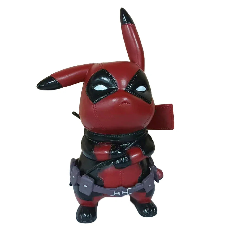 Pikachu Cos Deadpool Figure Q-Version Pikachu Action Figures Statue Model Desk Decoration Collection Dolls Toys Chrismas Gift