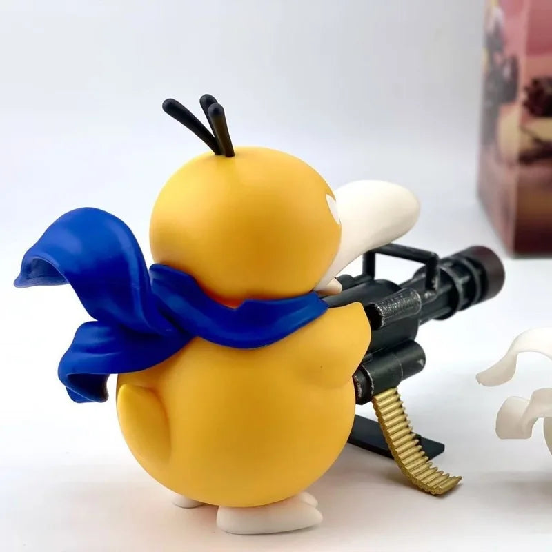 Psyduck Gatling Gun Action Figure - Pokemon Series Collectible Model Anime Peripheral Cute Duck Toy Gift for Boys