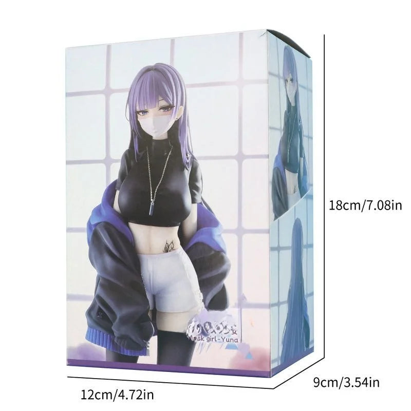 Cross-Border New Product Masked Girl Yuna Figure Desktop Case Ornament Anime Themed PVC Collectible Adult Toy for Gamers