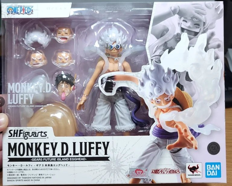 100% Original Bandai S.H.Figuarts Shf One Piece Future Island Egghead Genuine Monkey D Luffy Gear 5 In Stock Figure Model Toys