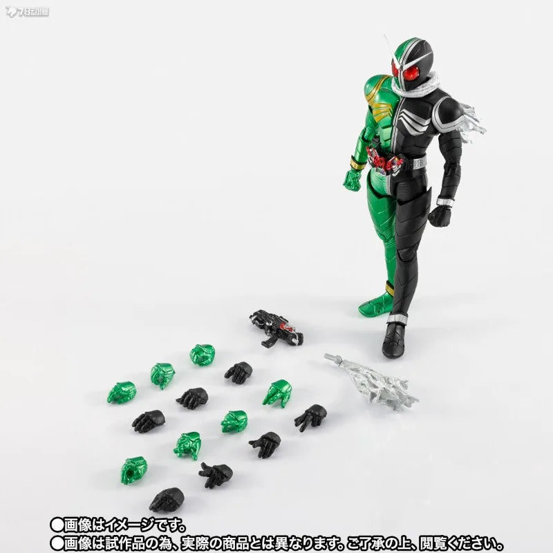 BANDAI Original S.H.Figuarts True Bone Carving Kamen Rider W Series Ultimate Wind Ace\fang Joker  Anime Action Figure Model Toys