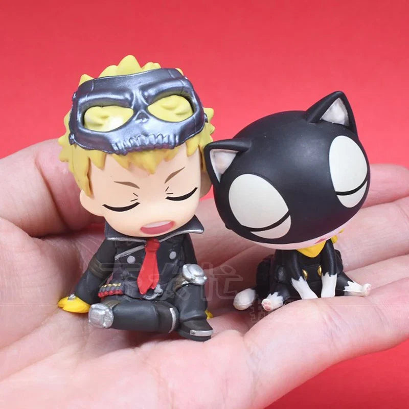Amamiya Ren Morgana Shoulder on Shoulder Modeling Modeling Q-version Desktop Ornament Action Figure Model Toys