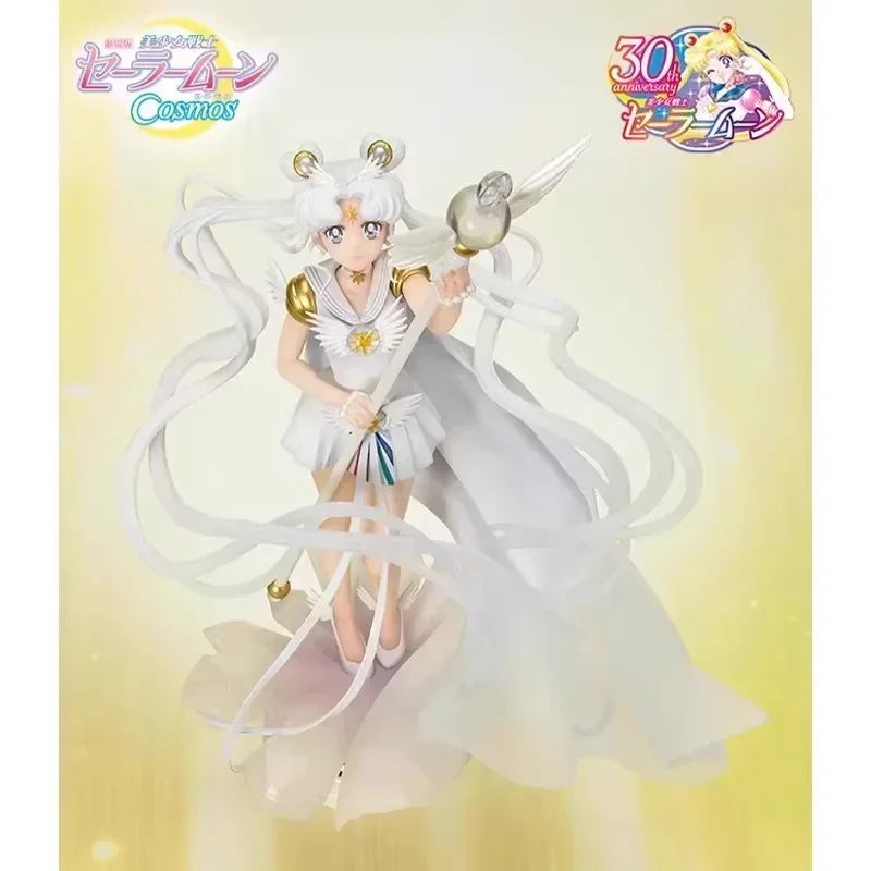 Original Bandai Anime Sailor Moon Action Figures Cosmos Darkness Calls To Light Figuartszero Chouette Collection Toys Ornament