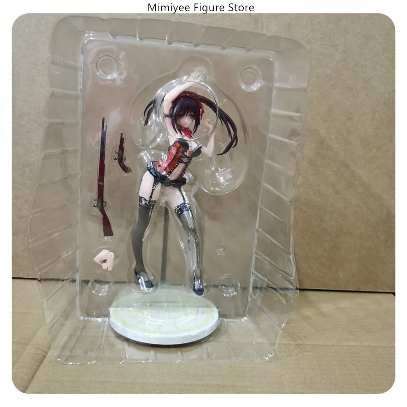 21cm Date A Live Kurumi Tokisaki Anime Twin Gun Girl Swimsuit Standing Pose PVC Figure Statue Desktop Decoration Gift