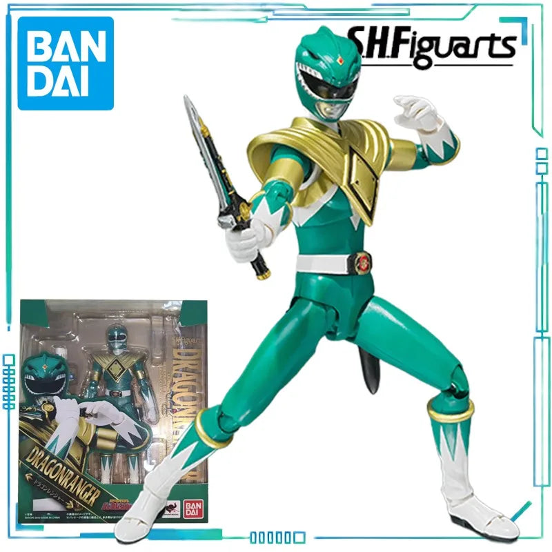BANDAI Genuine S. H. Figuarts Series Movable Toys Super Sentai Series Dinosaur Sentai Dragon Emperor Lianzhe Green Warrior Model