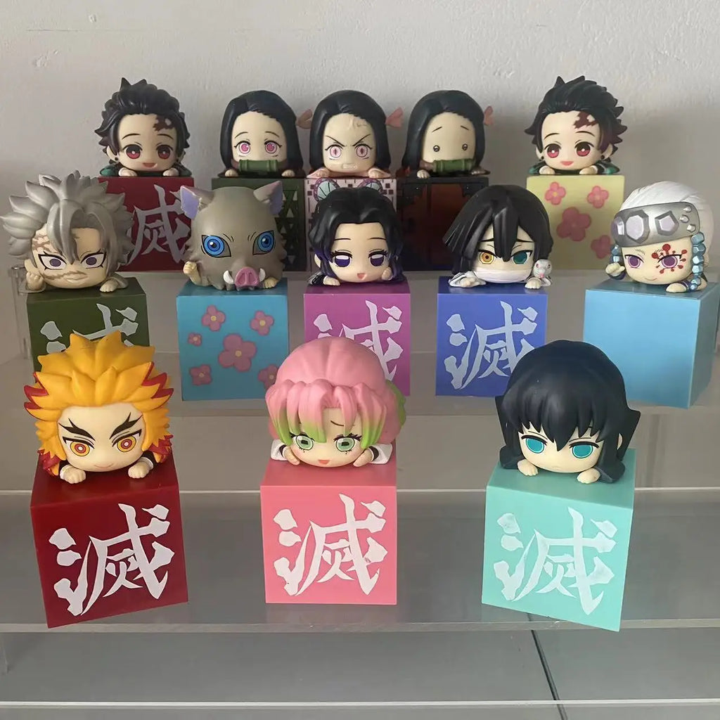 Japanese Bandai Genuine Scale Model Demon Slayer Q Edition Series Model Kamado Tanjirou Nezuko Action Figure Toys