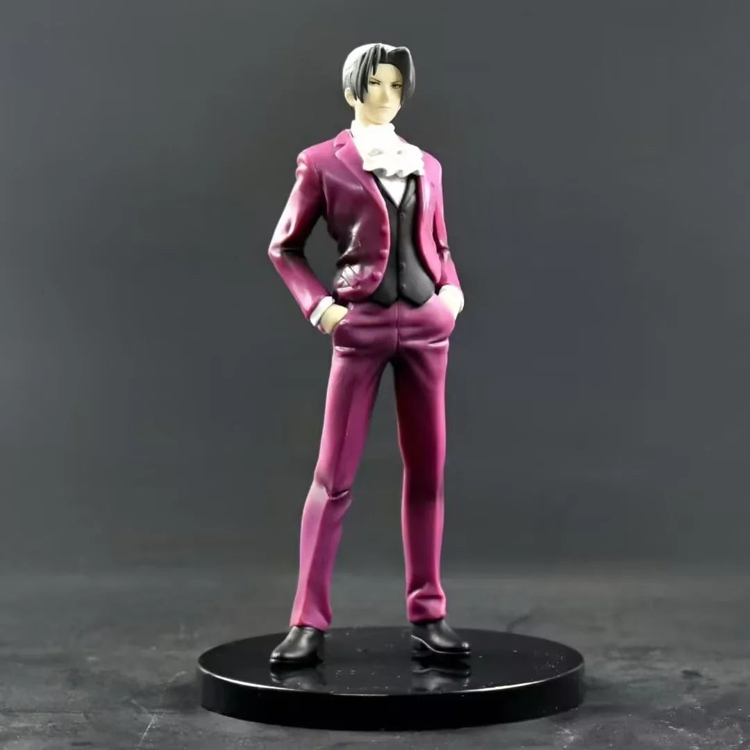 18CM Anime Gyakuten Saiban Mitsurugi Reiji Figure Game Doll Toy Model Doll Standing Naruhodo Ryuichi Aciton Figure PVC