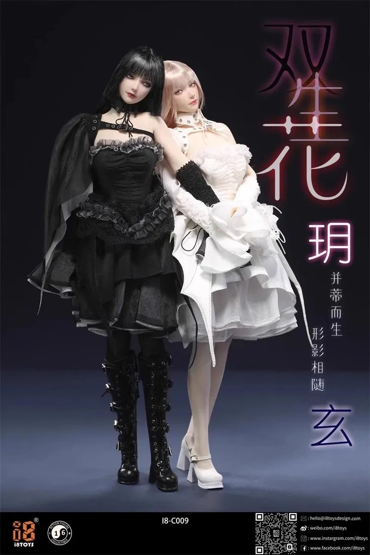 I8TOYS 1/6 Soldier Twin Flower Xuan I8-C009-X & Yue I8-C009-Y Head Carving Clothing Set Fit 12'' Action Figures In Stock