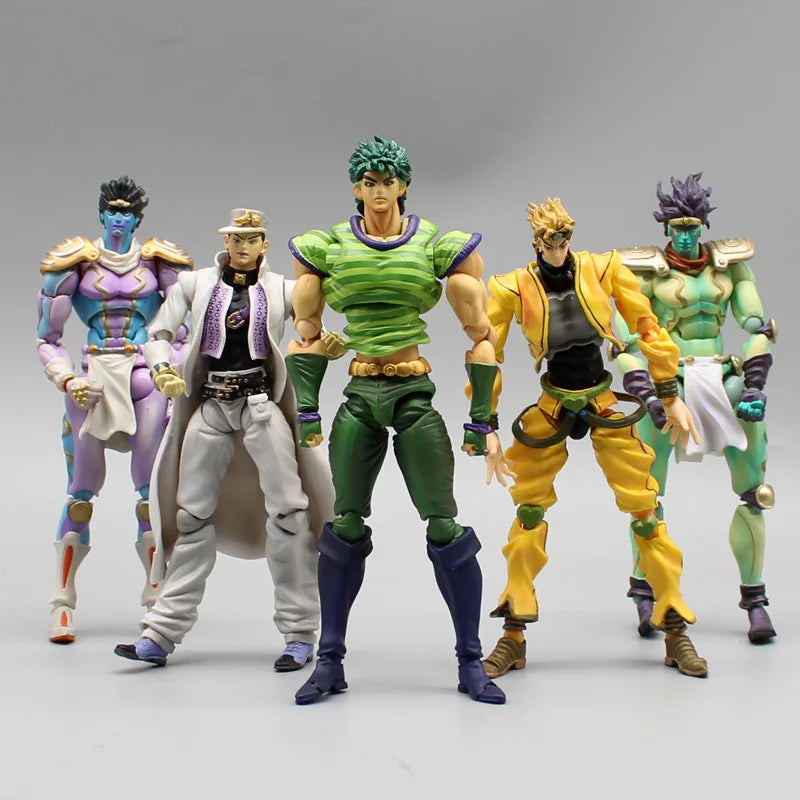 Anime JoJo's Bizarre Adventure Figures Star Platinum Kujo Jotaro Action Figure Collection Jonathan Joestar Dio Brando Model Toys