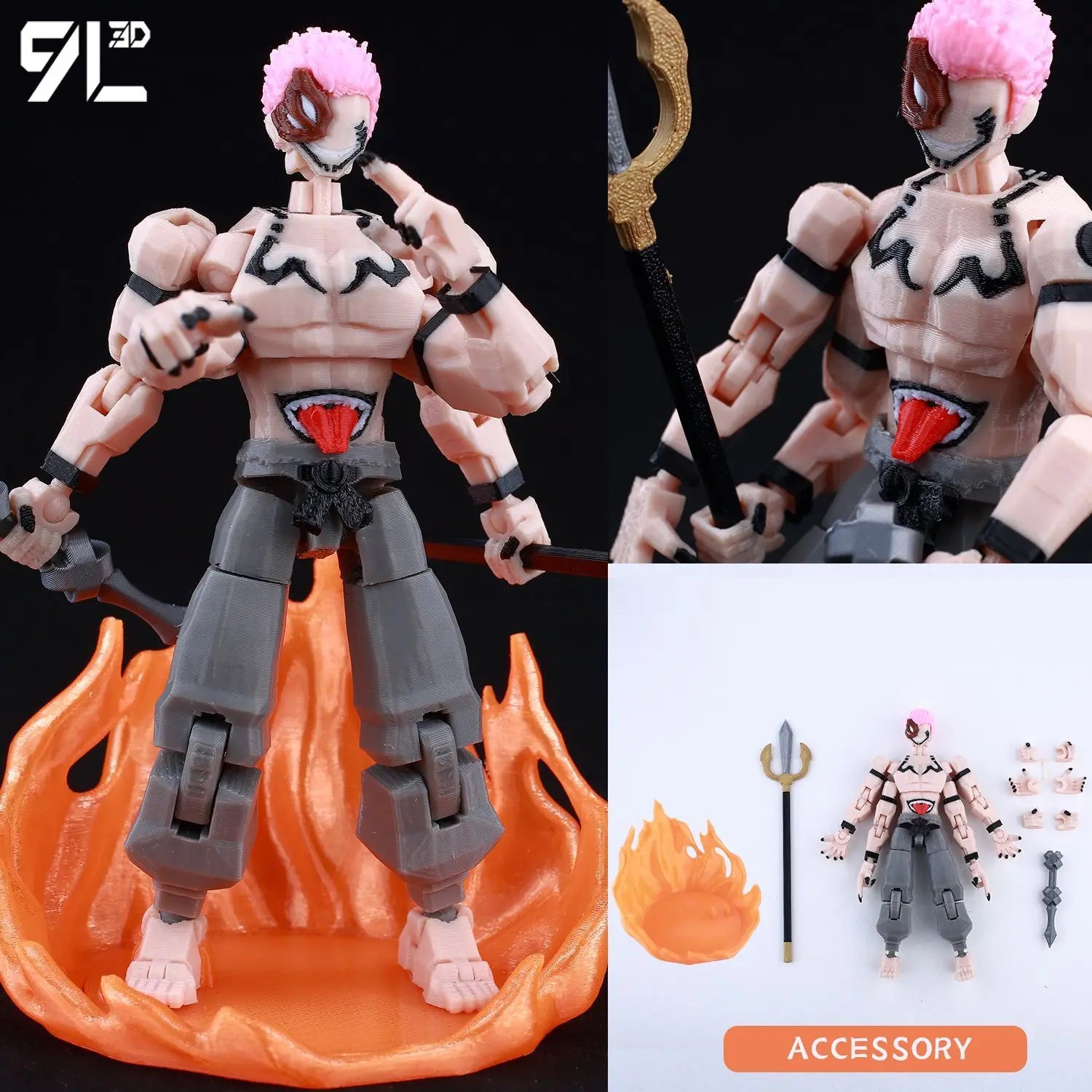 9L3D Printed Anime Naruto Jujutsu Kaisen One Piece Characters Lucky13 Dummy Action Figures Multi-Jointed T13 Mannequin Toys